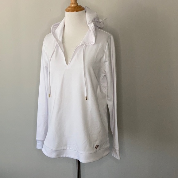 NWT Michael Kors Classic White Hoodie Med - Picture 2 of 6